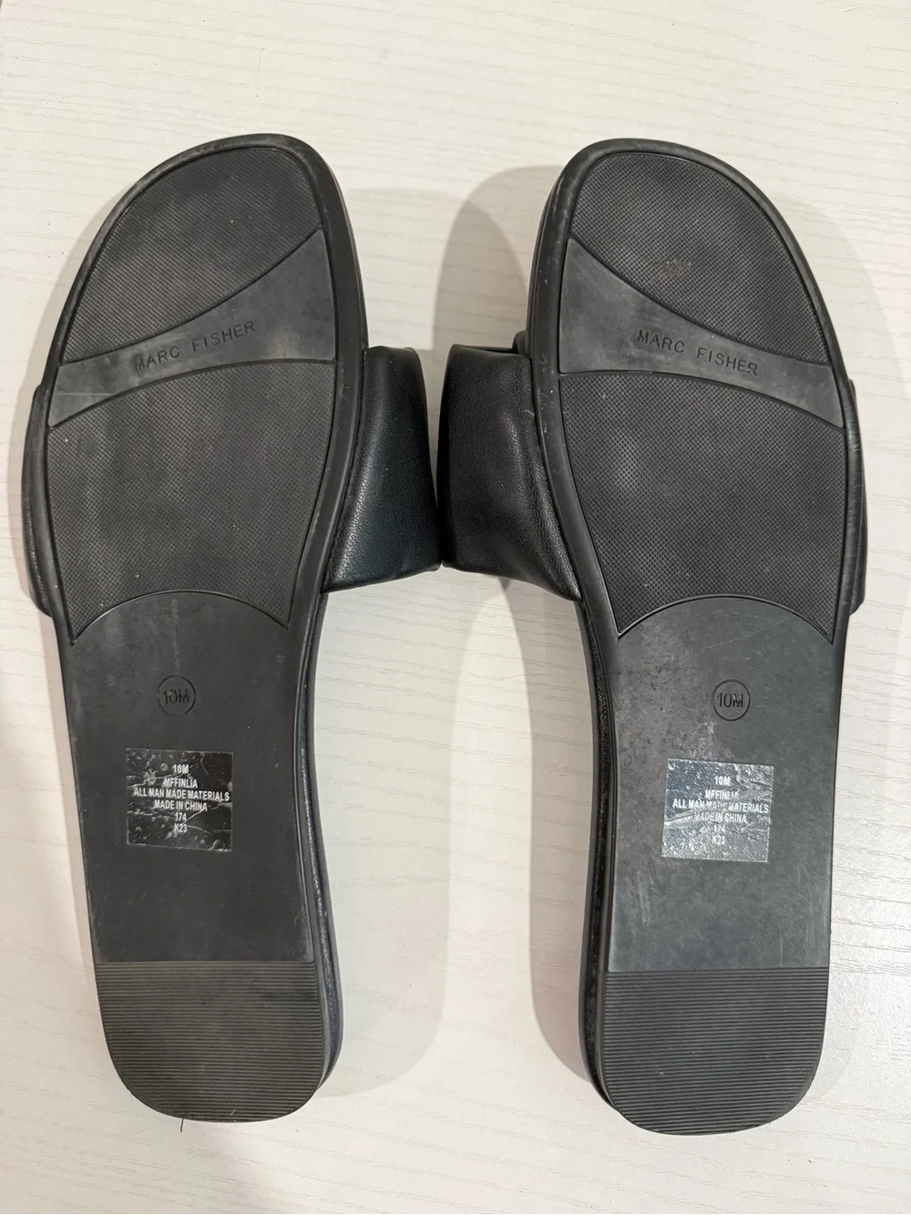 Marc Fisher Black Padded Slide Sandals
